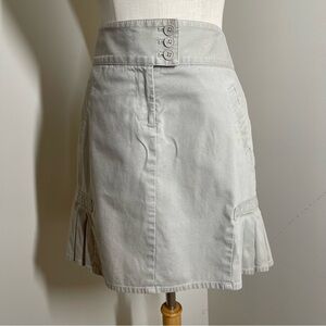 Ann Taylor LOFT Tan-SZ 6- Side Pleats Knee Length Cotton Skirt Breathable!